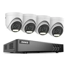 ANNKE 8CH DVR 5MP Color Night Security Camera System Human Detection IP67 H.265+