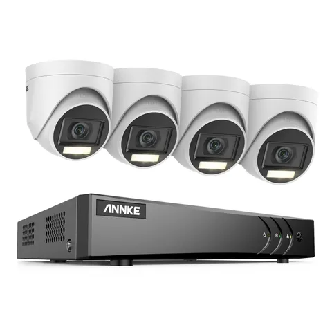 ANNKE 8CH DVR 5MP Color Night Security Camera System Human Detection IP67 H.265+