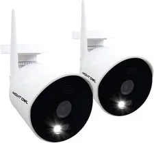 FREE 64gb SD CARD! 2-PACK Night Owl AC Powered HD Wi-Fi Indoor/Outdoor Cameras