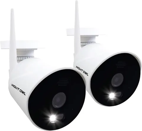 FREE 64gb SD CARD! 2-PACK Night Owl AC Powered HD Wi-Fi Indoor/Outdoor Cameras