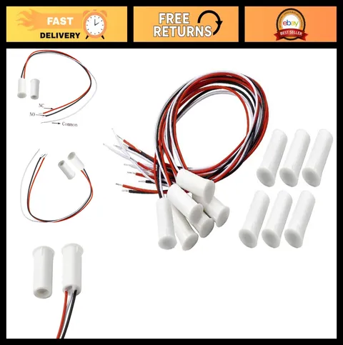 Recessed Magnetic Reed Switch NC/NO for Door Window Alarm - 6 Pack Contact Senso