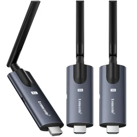 Lemorele Wireless HDMI Transmitter/Receiver Set 200M Range (1 Transmitter + 2