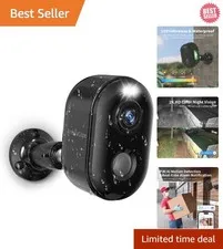 Outdoor Wireless Camera with Instant Alerts, Night Vision & Two-Way Audio