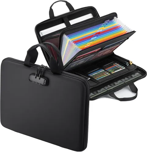 Fireproof Document Box with Lock Hard-Shell Case Fireproof File Organizer with