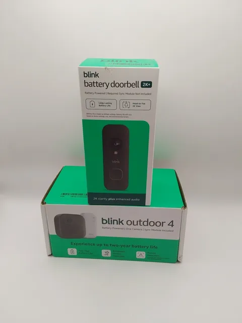 Blink Outdoor 4 Wireless Camera Security System & Blink Video Doorbell Bundle