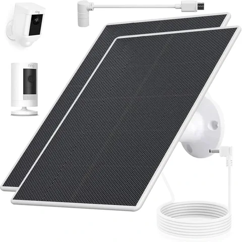 2-Pack 4W Solar Panel Charger for Ring Camera Spotlight Stick Up Cam USB-C