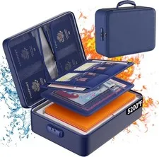 5200°F Fireproof Document Organizer Bag with Lock - Portable & Water-Resistant