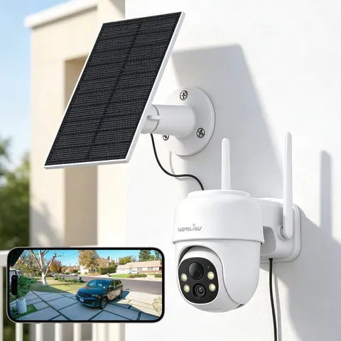 Wansview B6 2K Wireless Solar Security Camera Outdoor Wifi 360°PTZ APP Alarm