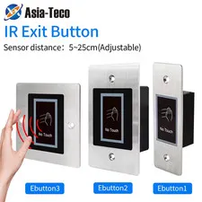 Metal Backlight Infrared Touchless Exit Release Switch Button No Touch Switch IP