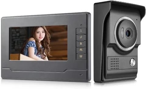 Video Intercom System, Wired 7 Inch Monitor Video Doorphone Doorbell Kit Support