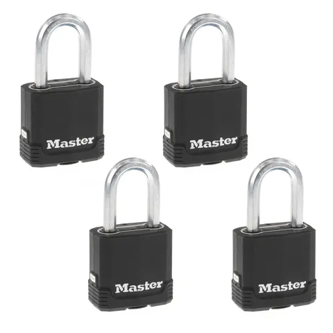 Heavy Duty Outdoor Padlock 4 Pack Weather Resistant Keyed Entry Locks