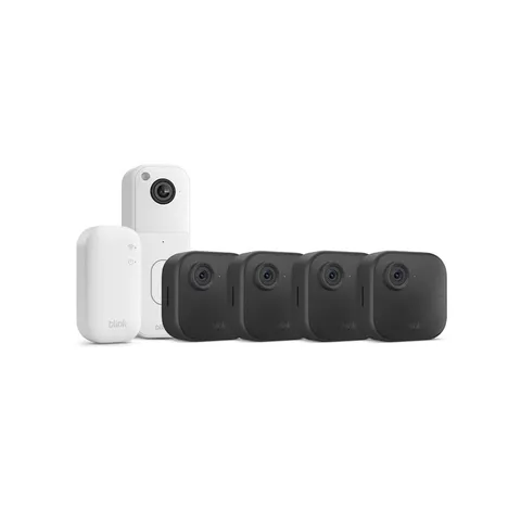Blink Outdoor HD Security 4 Camera System + Sync Module Core + Video Doorbell ✅