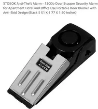 Travel Security System 120DB Wireless Door Stop Alarm Door Stopper Portable Home