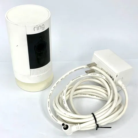 Ring Stick Up Cam Security Camera White 5UM7E5 NO BATTERY NO MOUNT, W/ CHARGER