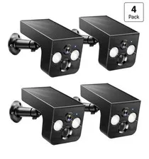 4-Pack Solar Powered 2K Wi-Fi Outdoor Security Cameras IP65 Color Night Vision