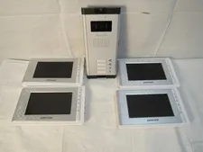 AmoCam Video Doorbell Outside Unit and 4 Screens For Parts and Repairs
