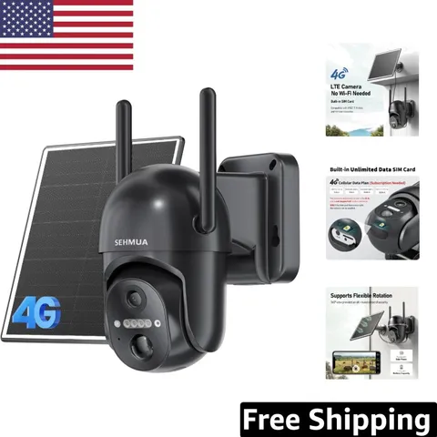 4G LTE Solar-Powered Outdoor Security Camera with 2K Night Vision & 360° View