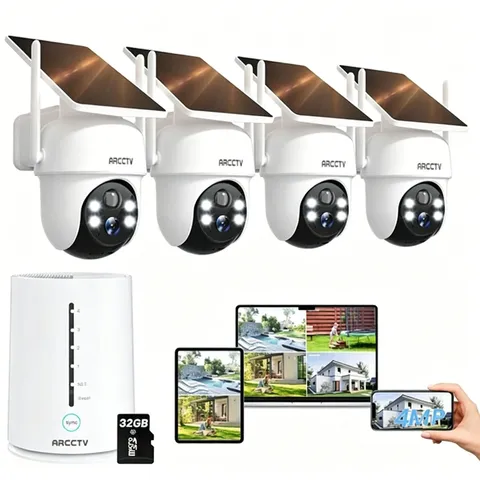 ARCCTV Wireless Security Camera System Solar Battery Powered Outdoor 2 Way Audio