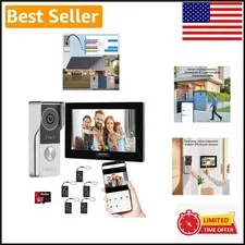 Wired 1080P Video Doorbell with 7" HD Monitor & Night Vision - Secure Your Home