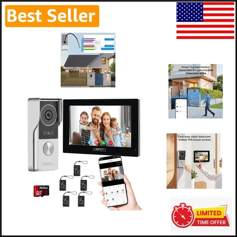 Wired 1080P Video Doorbell with 7" HD Monitor & Night Vision - Secure Your Home