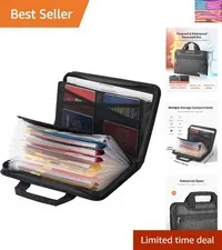 Fireproof Document Bag, & Waterproof Bag, Portable Multi-Layer File Storage S...
