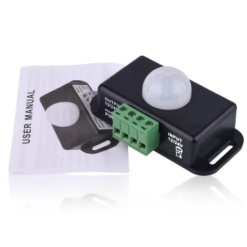 DC 12V 24V 8A Adjustable PIR Motion Sensor Switch Automatic Light Control Switch