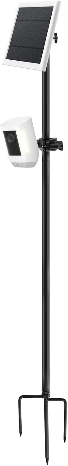 Ground Stake Mount Stand with Solar Panel Mount for Ring, Blink, Arlo, Eufy, ...
