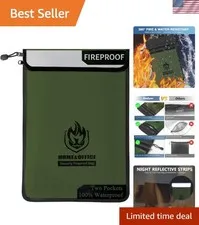 High-Visibility Fireproof Money Bag - 2000℉ Safety with Reflective Strip