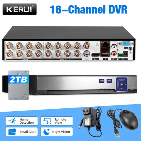 4CH/8CH/16CH H.265+ Digital Surveillance DVR Recorder With 1TB/2TB Hard Drive