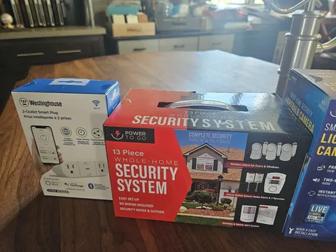 Video Home security lot. NEW in box See pics Camera doorbell lightbulb smartplug