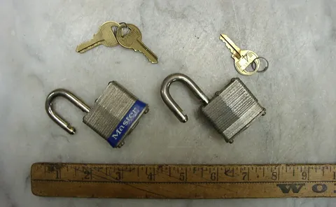 2 Vintage Master No. 3 Padlocks, One W/2 Keys,One W/1 Key,NOT KEYED ALIKE,L@@K!