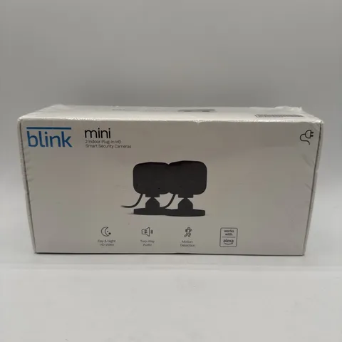2 Pack Blink Mini 1080p WiFi Security Camera with Motion Detection, Night Vision