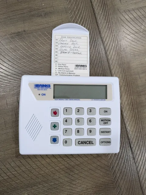 Brinks Home Security Control Panel