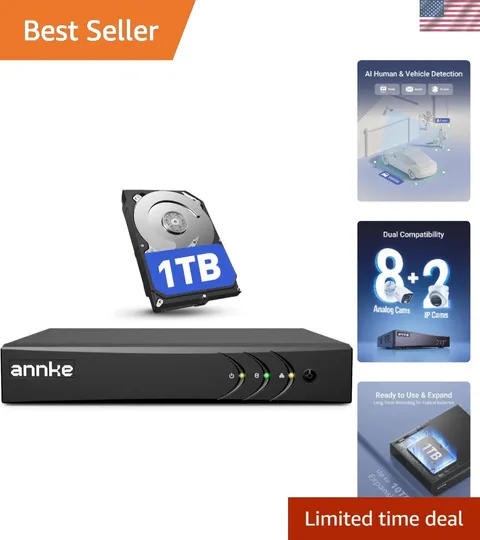 Advanced Hybrid 5-in-1 Security DVR with 1TB Storage for Smart Home Security