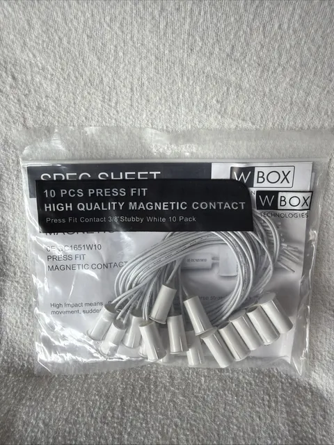 White 3/8" Recessed Wired Security Door Window Alarm Contact -  (10 Pack)
