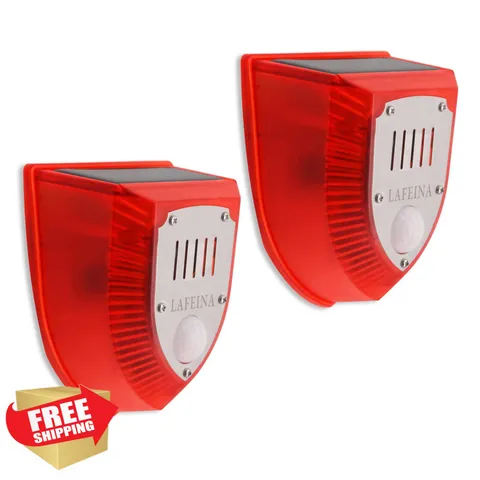 LAFEINA Solar Alarm Lights 2 Pack Bark Sound