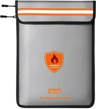 Fireproof Document Pouch - 15"x11" with Reflective Strip for Emergencies