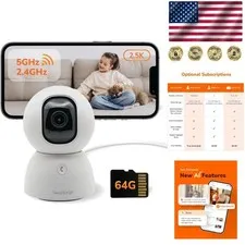 High-Definition 2.5K Security Camera with Smart AI Detection & Secure Storage