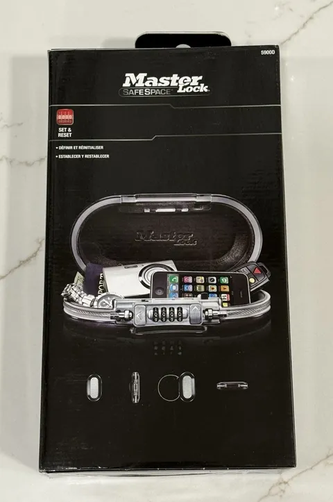 Master Lock Safe Space Portable Combo Lock Box 5900DCLAM, New In Box