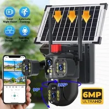 Solar Battery Powered Wireless WiFi Outdoor Pan/Tilt Home Security Camera System
