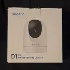 Cinnado D1 2K Indoor Security Camera 2K Wi-Fi Pan-Tilt Mic/Speaker White
