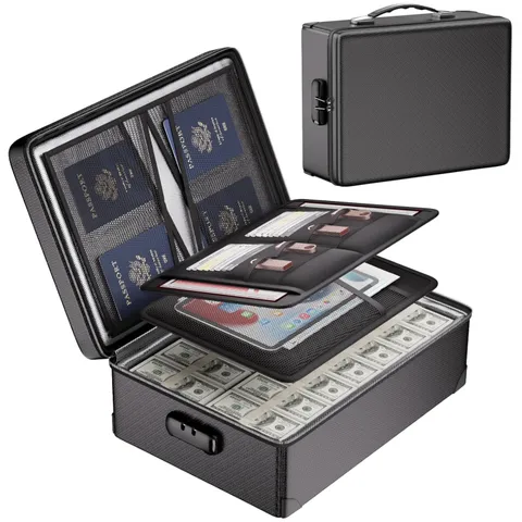 Fireproof Document Box with Lock - 12 Layers Protection