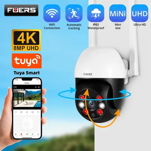 Fuers 8MP 4K IP Camera Tuya Smart Outdoor Home Security Auto Tracking AI Human D
