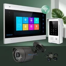 HOMSECUR 7" Wired WIFI Video Door Phone Intercom System Password Access