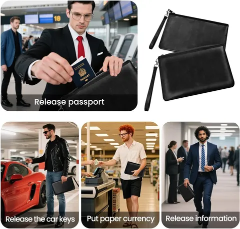 6400°F Fireproof Money Bag 2Pcs, Fireproof Document Bags, Bank Cash Bag with ...