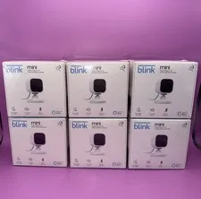 6 Piece Lot Blink Mini Indoor Plug-In Live HD Smart Security Camera, Sealed Box.
