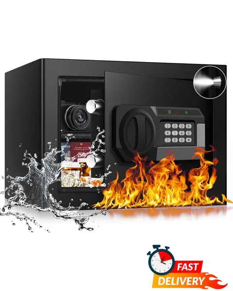 1.2 Cu Ft Fireproof Safe Box Digital Keypad Home Security Money Lock Safe