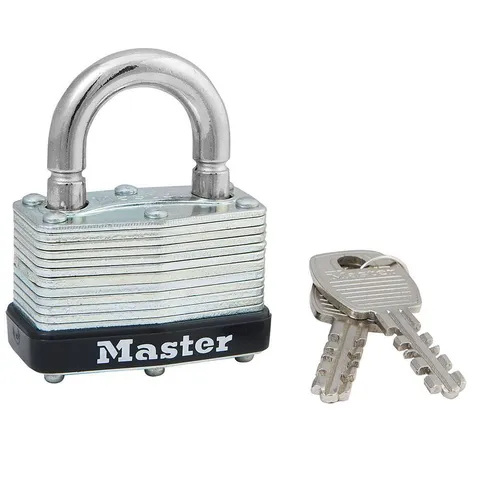 Master Lock KA Laminated Steel Padlock, Breakaway Shackle, Warded Lock