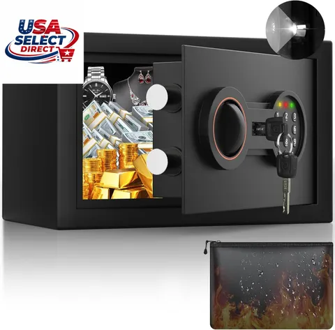 Small Safe for Home with Alarm System and Fireproof Bag
