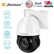 4K 8MP PTZ POE Security IP Camera Outdoor 30x Optical Zoom 360° Auto Tracking